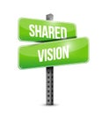shared vision road sign illustration design