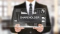 Shareholder, Hologram Futuristic Interface, Augmented Virtual Reality Royalty Free Stock Photo