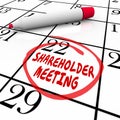 Shareholder Meeting Calendar Day Date Schedule Circled Reminder