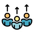 Shareholders management icon color outline vector