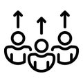 Shareholders management icon, outline style