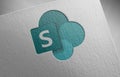 Microsoft-sharepoint on paper texture Royalty Free Stock Photo