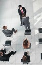 Business people at a conference, top view Royalty Free Stock Photo