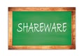 SHAREWARE text written on green school board