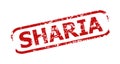 SHARIA Red Rounded Rectangle Scratched Badge
