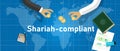 Shariah compliant. Concept of compliance with Islamic rule of law standard in financial money banking organization Royalty Free Stock Photo