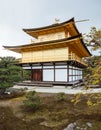 The shariden at Rokuon-ji or Kinkaku-ji Golden Pavilion is a Zen Buddhist temple in Kyoto, Japan Royalty Free Stock Photo