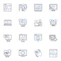 Sharing acquaintances line icons collection. Introductions, Connections, Nerk, Referrals, Familiarity, Mutuals