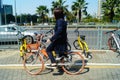 Sharing bicycles in the streets, convenient for people to travel. In Shenzhen, china. Royalty Free Stock Photo