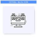 Sharing content line icon. Editable illustration