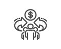 Sharing economy line icon. Business group sign. Vector