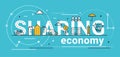 Sharing Economy Line Vector Concept Illustration