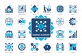 Sharing Economy solid icon set