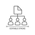 Sharing file with different users linear icon