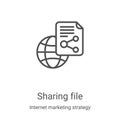 sharing file icon vector from internet marketing strategy collection. Thin line sharing file outline icon vector illustration.