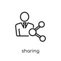 Sharing icon. Trendy modern flat linear vector Sharing icon on w