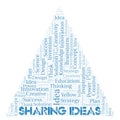Sharing Ideas typography word cloud create with the text only. Royalty Free Stock Photo