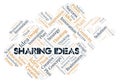 Sharing Ideas typography word cloud create with the text only. Royalty Free Stock Photo