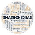 Sharing Ideas typography word cloud create with the text only. Royalty Free Stock Photo