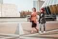 Mother sharing her experience with her daughter while walking together