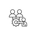 Sharing learning experience icon. Element of business motivation line icon