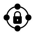 Sharing lock vector glyph flat icon Royalty Free Stock Photo