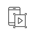 Sharing phone screen, in line design. Mirroring, Mobile display, Wireless sharing, Screen casting, Remote screen on