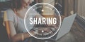 Sharing Share Communication Connection Interaction Concept Royalty Free Stock Photo