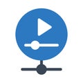 Sharing video vector glyph color icon