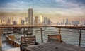 Sharjah city view from Corniche Royalty Free Stock Photo