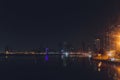 Sharjah, UAE, 18 October, 2019: Skyline of Sharjah City at night, United Arab Emirates.