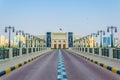 SHARJAH, UAE, OCTOBER 24, 2016: View of the Al Majaz amphitheater situated on an artificial island in Sharjah, UAE