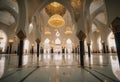 Sharjah, United Arab Emirates - June 7, 2020: King Faisal Mosque accommodates 16,700 Islamic worshippers. A Sharjah landmark, the Royalty Free Stock Photo