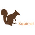 Simple minimalist monoline ,outline art squirrel.
