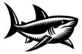 Shark Animal Woodcut Vintage Style Icon Mascot Royalty Free Stock Photo