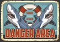 Shark area flyer vintage colorful