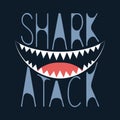 Shark atack. Slogan for t-shirts or other uses Royalty Free Stock Photo