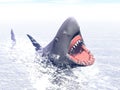 Shark attack - 3D render Royalty Free Stock Photo