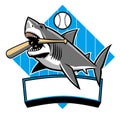 Shark baseball mascot Royalty Free Stock Photo