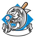 Shark baseball mascot Royalty Free Stock Photo