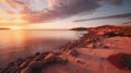 Shark Bay Australia at sunset - made with Generative AI tools Royalty Free Stock Photo