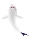 Shark. Big dangerous marine predator. Vector shark character. Flat isolated illustration on a white background Royalty Free Stock Photo