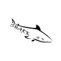 Shark black sign icon. Vector illustration eps 10