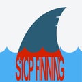 Shark blood fin.Vector symbol illustration