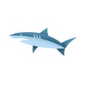 Shark in blue colors Vector illustration of a modern logo marine animals, quality unique style