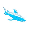 Shark Blue logo design vector Outline isolated illustration