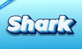 Shark blue sea text effect design