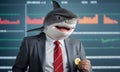 Shark Broker with Bitcoin Token AI Generative
