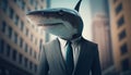 Shark Business. Concept management and businessshark. Generative AI.