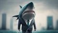 Shark Business. Concept management and businessshark. Generative AI.